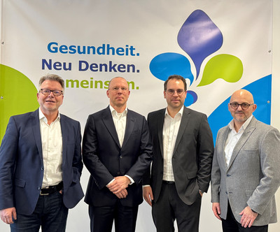 Die zukünftigen Geschäftsführer der neuen Gesundheits-Holding: Dr. Jörg Noetzel, Michael Nowotny, Sven Axt und Michele Tarquinio (v.l.n.r.)