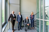 (v.r.n.l.): Personalvorständin Constance von Struensee, der stellvertretende Vorstandsvorsitzende Jörg Marx, Vorstandsvorsitzender Dr. Markus Horneber, Vorstand Sebastian Polag
