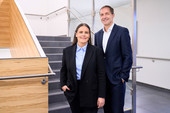Das neue Führungsduo der AGAPLESION FRANKFURTER DIAKONIE KLINIKEN: Michelle Berg und Michael Keller. Bildnachweis: AGAPLESION