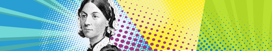 Banner Pop Art Pflege ist Kunst Florence Nightingale