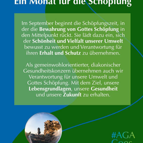 September ist Schöpfungszeit 🌱

Die Zeit zwischen dem 1. September und dem 4. Oktober bezeichnet im Kirchenjahr die...