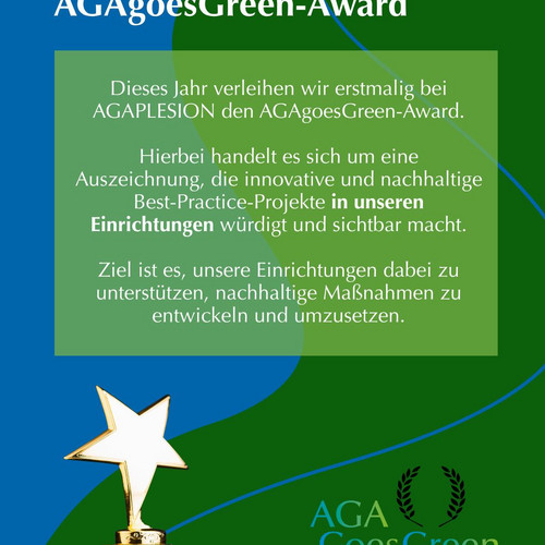 Heute stellen wir euch den AGAgoesGreen-Award vor 🏆

Mit dem Award möchten wir Projekte in unseren Gesundheits- und...